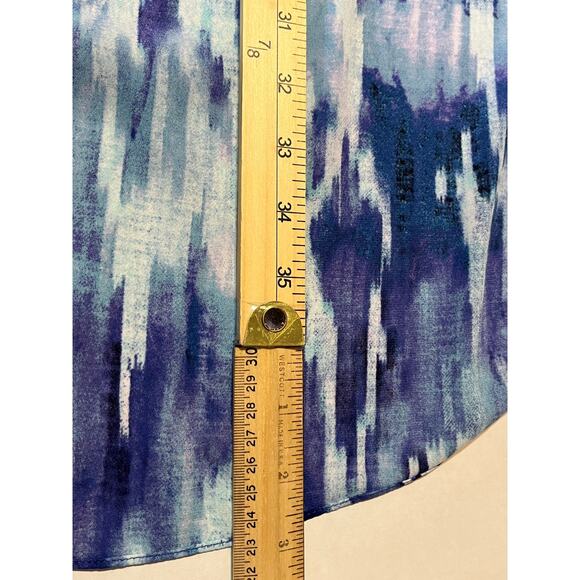 Chico's Women's Asymmetrical Overlay Tunic Top Floral Blue Sequins Size 3/XL/16 - Picture 12 of 16